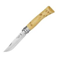 Нож Opinel №7 Nature, нержавеющая сталь, рукоять самшит, гравировка следы, 001550 001550 от прозводителя Opinel