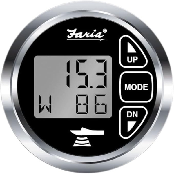 Faria 2" Dual Depth Sounder with Air & Water Temp Transom Mount Transducer - Chesapeake Stainless Steel Black 13752 13752 от прозводителя Faria