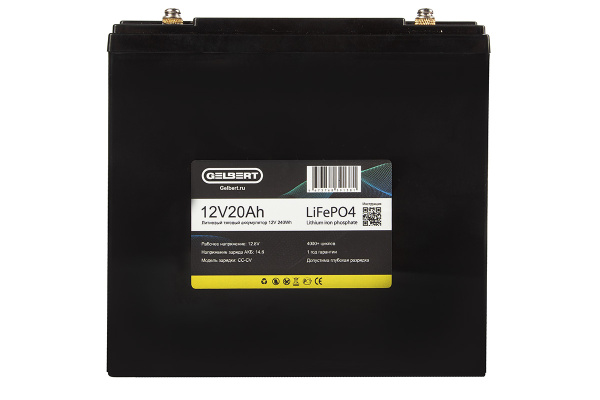 Аккумуляторная батарея литиевая Gelbert LiFePO4 (12V/20Ah/20A) [6-DZF-20, 6-DZM-20] 172 от прозводителя Gelbert