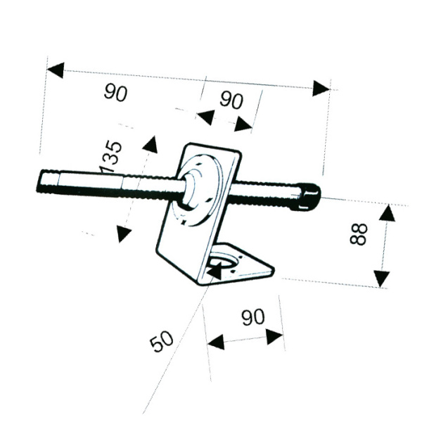Опора транцевая РТ, алюминий S.55 от прозводителя Ultraflex