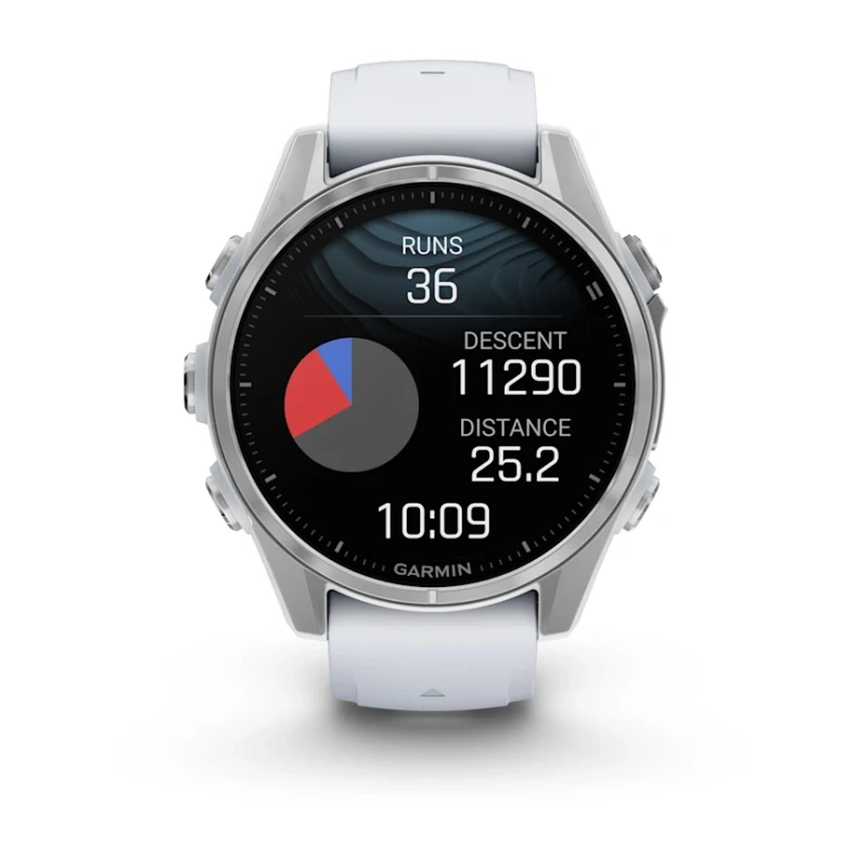Garmin Fenix 8 - 43 мм AMOLED | Silver with Whitestone silicone band