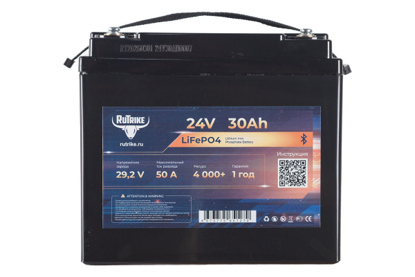 Аккумуляторная батарея литиевая Rutrike LiFePO4 (24V/30Ah/50A BT) 26504 от прозводителя Rutrike
